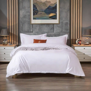 <span class=keywords><strong>Hotel</strong></span> di lusso 5 stelle biancheria 100% cotone T300 biancheria da letto semplice <span class=keywords><strong>Hotel</strong></span> Set logo personalizzato bianco lenzuola piano federa copripiumino - Product Image 2