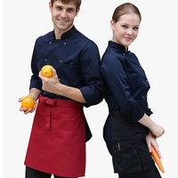 Veste de Chef Unisexe Tissée à Manches Courtes et Col Montant, Style Italien, Uniforme Professionnel pour Chef Exécutif, pour Cuisine et Hôtellerie