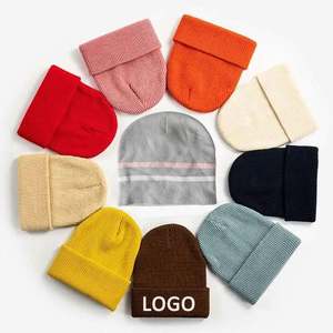 Winter Knitted Promo <strong>Hat</strong> Men Warm Winter <strong>Hat</strong> With Logo Custom Thermal <strong>Fleece</strong> <strong>Lined</strong> Beanie - Product Image 2