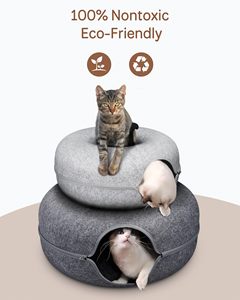 Prix de gros Tunnel amovible Nid pour chat en feutre Lit pour chat Maison drôle Grotte pour chat Intérieur adapté à toutes les saisons - Product Image 4