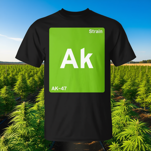 T-shirt unisexe Ak 47 Hybrid Strain à col rond et manches courtes, impression numérique, promotionnel pour adultes - Product Image 2