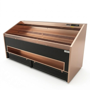 Vitrine Réfrigérée Commerciale XMEN à Refroidissement Ventilé, en Acier Inoxydable Or Rose, à Niveaux, pour Buffet, Barbecue et Présentation Alimentaire - Product Image 1