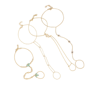 สร้อยข้อมือ Gemnel Evil Eye Hand Chain เงินแท้ 925 ประดับเพชรสามเม็ด เครื่องประดับป้องกันภัย สร้อยข้อมือแซฟไฟร์ สำหรับใส่ซ้อนกัน - Product Image 1