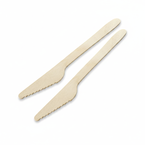 30 pz coltelli biodegradabili in legno FSC eco-friendly e compostabili Set di posate in bambù per alberghi e feste - Product Image 2