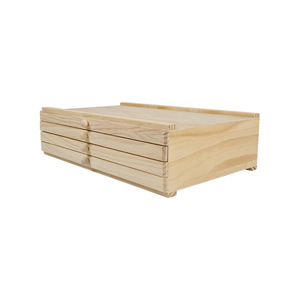 Multi Drawer <b>Pine</b> Storage <b>Box</b> Natural Wood Color Rectangle Desk Organizer Freestanding Office Organizer - Product Image 1