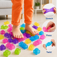 Jouet de blocs emboîtables souples transparents style gomme, briques de construction anti-stress, ensemble de jeu
