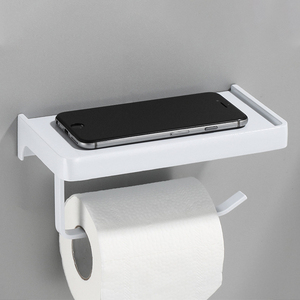 Sanga Fashion New Aluminium Wall Mounted Metal Bathroom Roll Tissue Storage Rack Toilet <b>Paper</b> <b>Holder</b> With Storage - Product Image 3