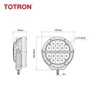 Accessoires automobiles 12V 24V 7 pouces 48W, phare rond à LED avec DRL pour voiture