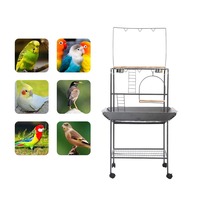 Cage pour animaux de compagnie robuste en fil de fer, pliable, pour perroquets, volière d'élevage, aire de jeux, plateforme interactive pour oiseaux et rats