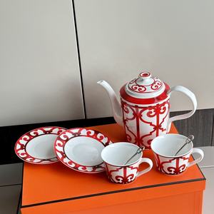 Venta Directa de Fábrica: Juegos de Café de Lujo Nórdicos y Juegos de Té de Cerámica Roja - Product Image 2
