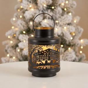 โคมไฟเชิงเทียนโลหะสำหรับตกแต่งบ้านงานตัดธีมคริสต์มาส - Product Image 2
