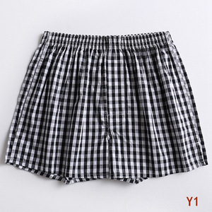 Boxer en coton pour homme, boxer coupe ample sur mesure, Short décontracté pour la maison avec rayures, boîte en coton à carreaux - Product Image 1