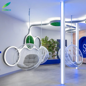 Luminaire LED moderne en mousse verte avec anneau en métal de 24 pouces Luminaire commercial en forme de cercle pour restaurant et hôtel - Product Image 6