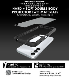 คาร์บอนไฟเบอร์กันกระแทกSlimสําหรับ<span class=keywords><strong>Samsung</strong></span> Galaxy A05S 4G A15 A25 A24 A72 S24 S23 ลื่นFull Bodyป้องกันโทรศัพท์กรณี - Product Image 5