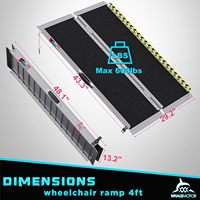 Hanak R02 Aluminium Portable LED Fauteuil Roulant Rampe Anti-Dérapant Caractéristique Capacité de Poids 600 LBS Roulement à Rouleaux pour Entrepôt