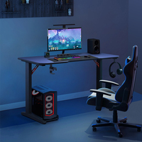 Bureau de jeu fixe au design moderne 2G24 avec support pour casque et porte-gobelet