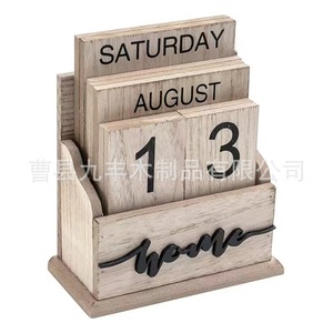 Wooden Desk <b>Calendar</b> Stand Minimalist Design Home Decoration Time Management Rectangle Shape Solid Wood Perpetual <b>Calendar</b> - Product Image 5