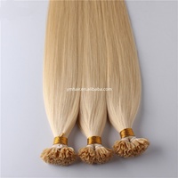 Extensions de cheveux humains vierges Remy en gros, à pointe en U, double épaisseur, à la kératine, extensions à ongles, blond platine, directement de l'usine