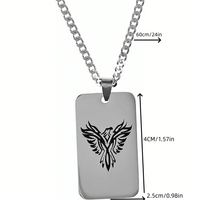 Nouveau collier YK pour homme en acier inoxydable avec pendentif médaillon militaire Aigle, style cubain