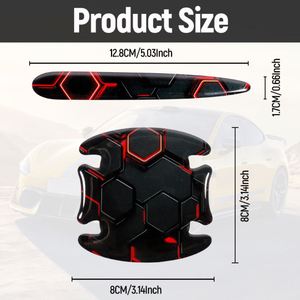 8PCS Adhesivos de Protección para Manijas de Puerta de Coche con Diseño de Panal de Abeja, Películas Protectoras de Pintura para Manijas de Puerta de Coche - Product Image 6