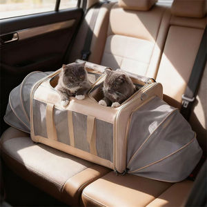 Sacs de transport <span class=keywords><strong>pour</strong></span> animaux de compagnie pliables, respirants, extensibles, personnalisés, <span class=keywords><strong>pour</strong></span> <span class=keywords><strong>voiture</strong></span>, voyage en avion, grande capacité - Product Image 5