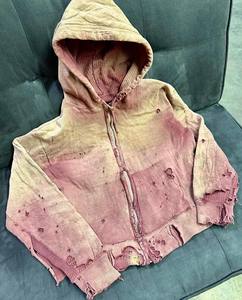 Fashion Designer Vintage Sun Faded Custom Acid Wash Sweatshirts Cotton Applique <strong>Patch</strong> Distressed Embroidery <strong>Hoodies</strong> for Men - Product Image 1
