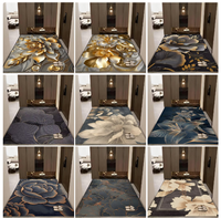 Crystal Velvet Blue Floral Area Rug Printed Carpet Floor Mat for Living Room Bedroom Entryway Home Decor Wholesale Suppliers B2B