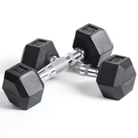 Ensemble d'haltères hexagonales en caoutchouc personnalisables avec logo, 2,5 kg à 50 kg (5 à 100 lb), pour musculation et fitness, en vente