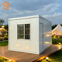 Conteneur pliable de luxe modulaire pour le camping, les séjours à domicile et les chantiers de construction