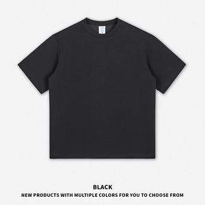 UNIQ Style Same Fabric Heavyweight Graphic Boxy Cropped Fit Tee Men's T-shirts Oversized <b>Tshirt</b> Blank Custom T Shirt for Men - Product Image 4
