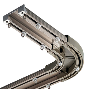 Rail de rideau <span class=keywords><strong>double</strong></span> en alliage d'aluminium écologique, système de rail coulissant silencieux à montage au <span class=keywords><strong>plafond</strong></span> personnalisé pour la décoration intérieure - Product Image 4