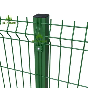 HT-FENCE Customized Powder Coating Fence Panels Steel Wire Mesh Fencing Trellis Gates