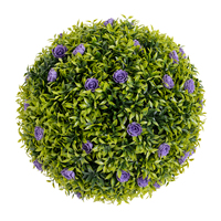 RUOPEI Boule de gazon artificiel personnalisée, topiaire de roses mélangées, résistante aux UV, pour la maison, le jardin, la terrasse, le balcon, à suspendre et en pot