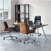 Fauteuil de bureau en cuir véritable avec accoudoirs – Confortable pour les longues sessions, polyvalent pour chambre, bureau et diffusion en direct