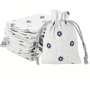 Sac pochette à cordon en coton et lin imprimé de logo personnalisé sac à cordon en toile pour bijoux sac à poussière en coton - Product Image 6