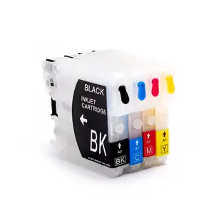 OCBESTJET Black And Other Colors LC67 LC61 LC65 LC980 LC985 LC990 Refillable Ink Cartridge For Brother DCP-J125 185C 195C J315W