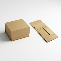 Boîte en carton kraft pliable en matériaux recyclés de luxe avec logo OEM personnalisé pour l'emballage de cadeaux
