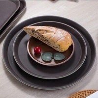 Plateau rectangulaire en plastique PP antidérapant décoratif moderne, plateau pour la restauration rapide, plateau de service rond élégant multifonctionnel