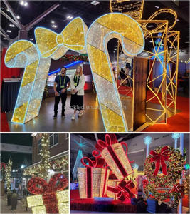 3M 4m 5m al aire libre LED grande iluminado Navidad Santa librando en renos adornos navideños para <span class=keywords><strong>exterior</strong></span> - Product Image 4