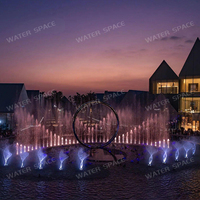 Конструкция для праздничных мероприятий: Декоративный круговой музыкальный танцующий фонтан с динамической подачей воды для озерных туристических объектов