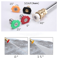 Lance de jet de mousse de jet de pistolet d'eau de lave-auto de lavage à haute pression avec l'extension longue baguette de remplacement Kit de nettoyage de 5 embouts de buse