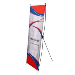 Mini Table top Economic Outdoor Aluminum Material X style Stand Display Banner Stand for Advertising Post 60 x 160 cm