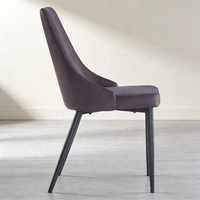 Chaise de salle à manger minimaliste en promotion, avec pieds en métal et revêtement en PU, idéale pour la maison, le bureau ou l'appartement