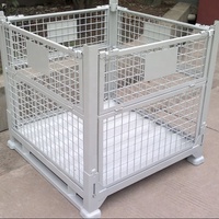 Conteneur en treillis métallique galvanisé pour la protection contre la corrosion, pour entrepôt industriel, palette en treillis métallique pliable, cage