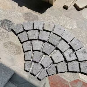 Pierre de pavage en granit naturel gris à motif éventail, écologique, moderne, pour extérieur, parc, patio, allée, <span class=keywords><strong>pavé</strong></span> taillé sur mesure pour jardin - Product Image 4