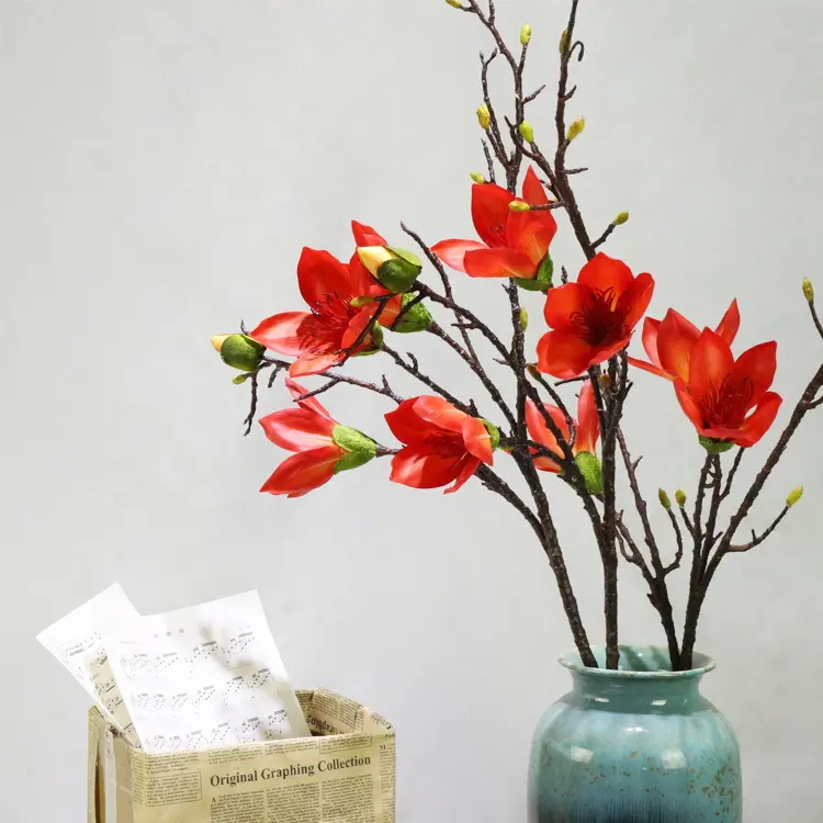 Großhandel Günstige Kunstseide Magnolie Blumen für Home Table Center Dekor Hochzeits feier Dekoration