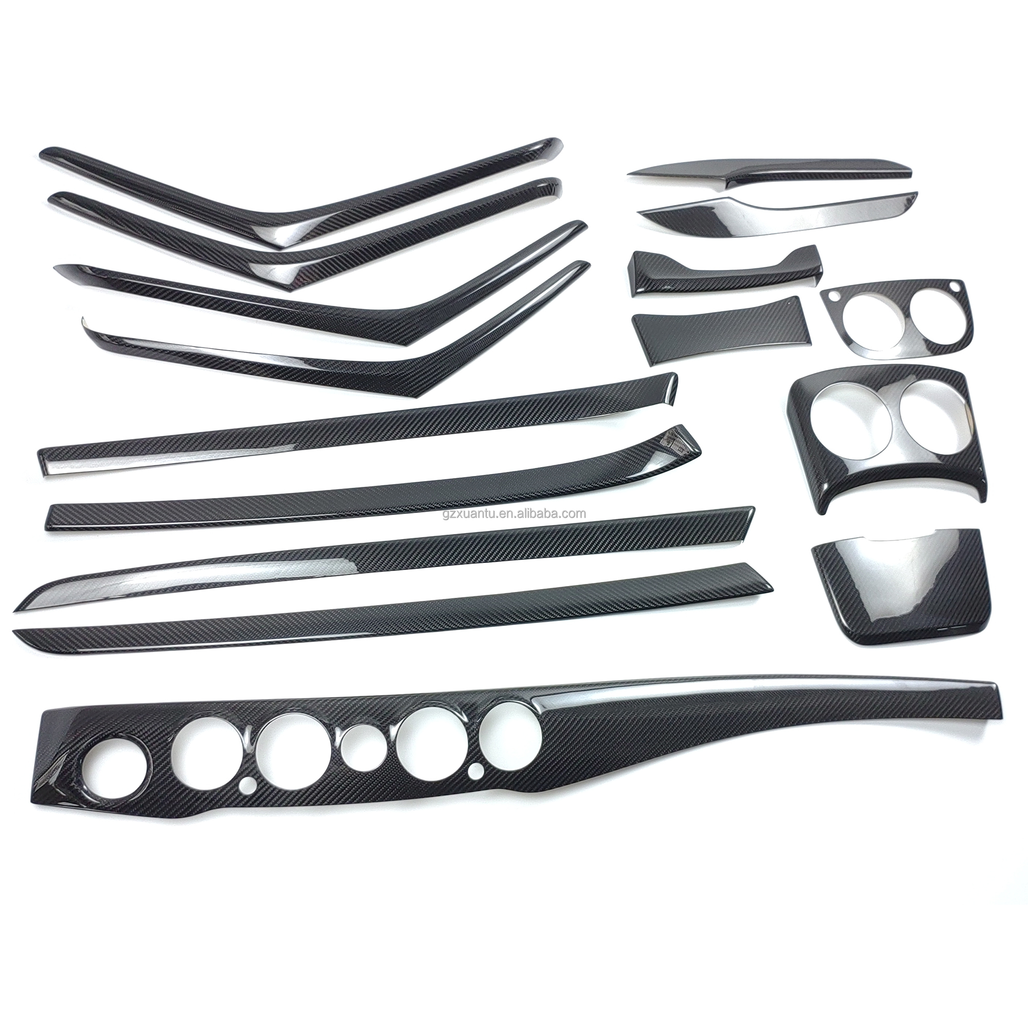 Ensemble de 16 pièces intérieures en fibre de carbone sèche