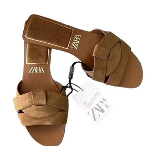 ZA Nuovi Sandali Piatti con Cinturini Incrociati in Stile Europeo e Americano, Ciabatte da <span class=keywords><strong>Donna</strong></span> Semplici e Versatili per Esterni - Product Image 4