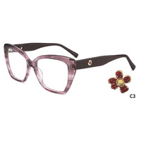 Nouvelles montures de lunettes optiques œil-de-chat en acétate tendance 2026 avec accessoires pour femmes