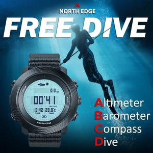 นาฬิกาข้อมือผู้ชาย NORTH EDGE APACHE-D นาฬิกาดำน้ำ นาฬิกากีฬา นาฬิกาดิจิตอล พร้อมมาตรวัดความสูง มาตรวัดความกดอากาศ เข็มทิศ แสดงเวลาโลก กันน้ำ 100 เมตร - Product Image 2